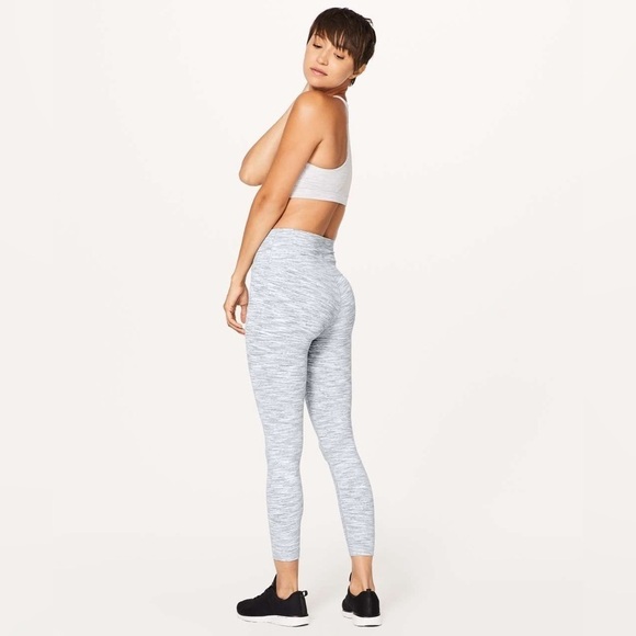 Lululemon Wunder Under Hi-Rise 7/8 Tight 26" Space Ice Grey Alpine White - Picture 3 of 11